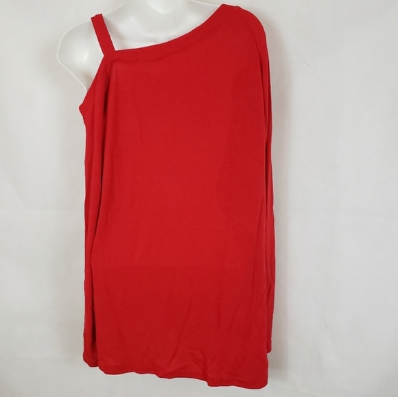 Cherry red long sleeve cold Shoulder knot top med - Picture 2 of 6